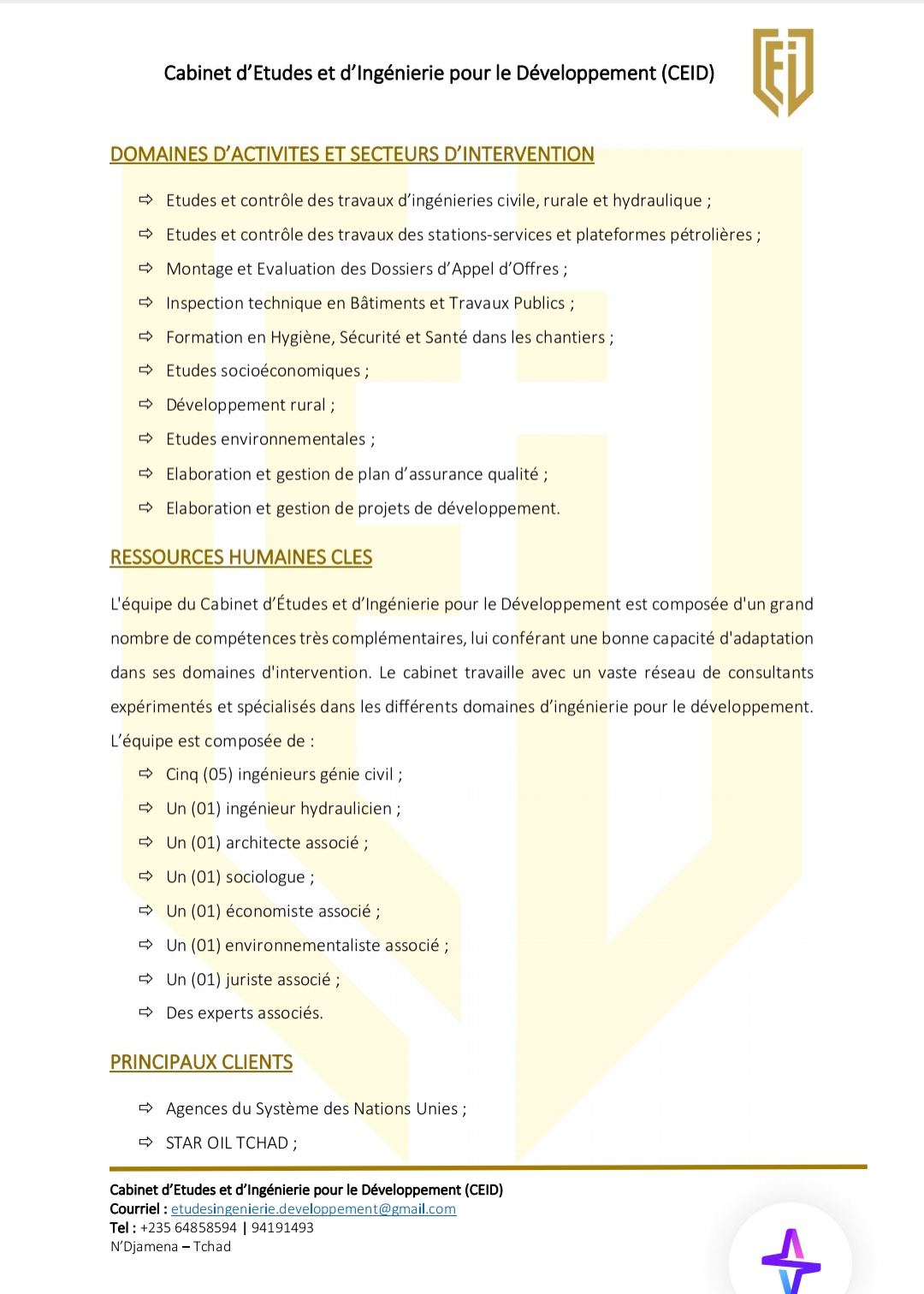 Domaines d'intervention